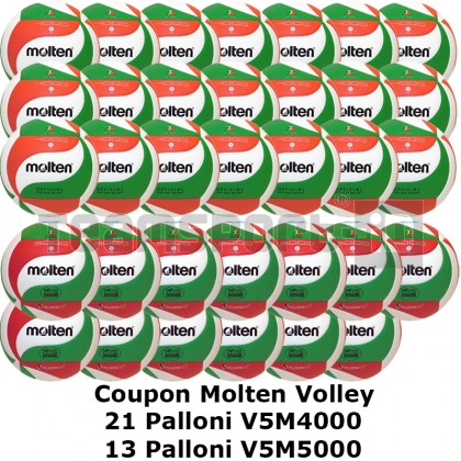 Pallone Volley Molten 22-V5M4000 + 16-V5M5000 Coupon 2023 - Conf. 38 palloni